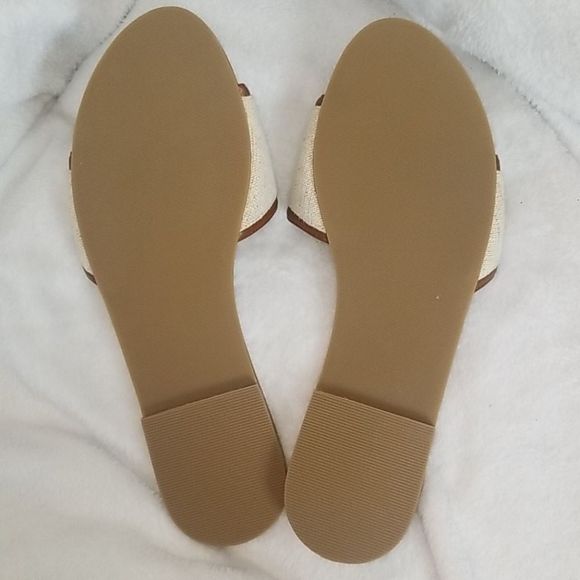 Lands End Linen and Tortoise Shell Sandal- Sz 7.5 - Picture 3 of 3